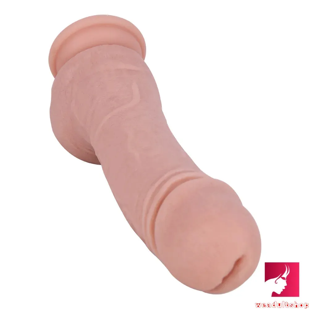 8.26in Soft Single Layer Silicone Big Dildo For Vagina Anal Massage