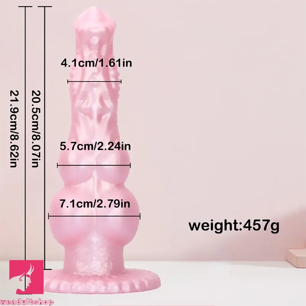 8.62in Realistic Big Dog Cock Knot Design Silicone Soft Dildo