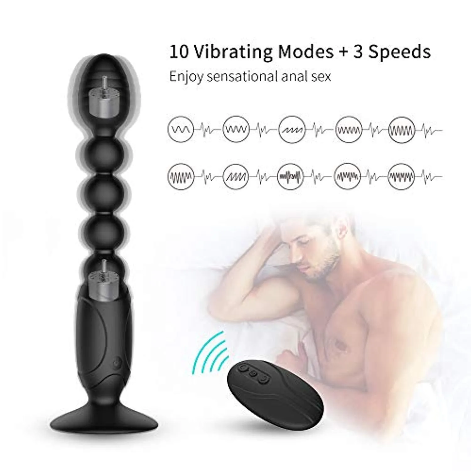 Anal Vibrator Prostate Massager Butt Plug With Suction Cup