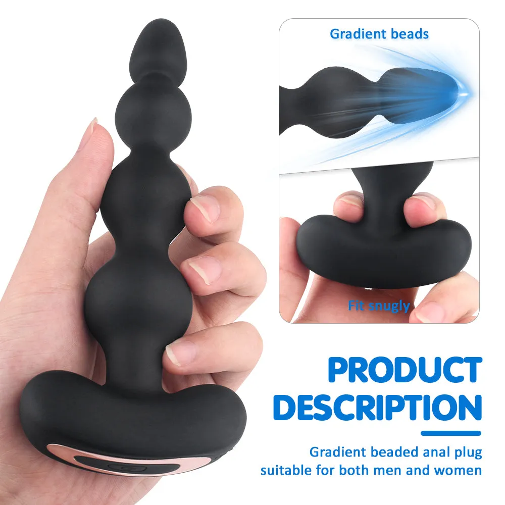 Andrew Beaded Anal Vibrator Remote Control Butt Plug Prostate Massager Sex Toy