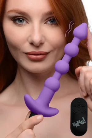 Bang - Vibrating Silicone Anal Beads and Remote Control - Purple