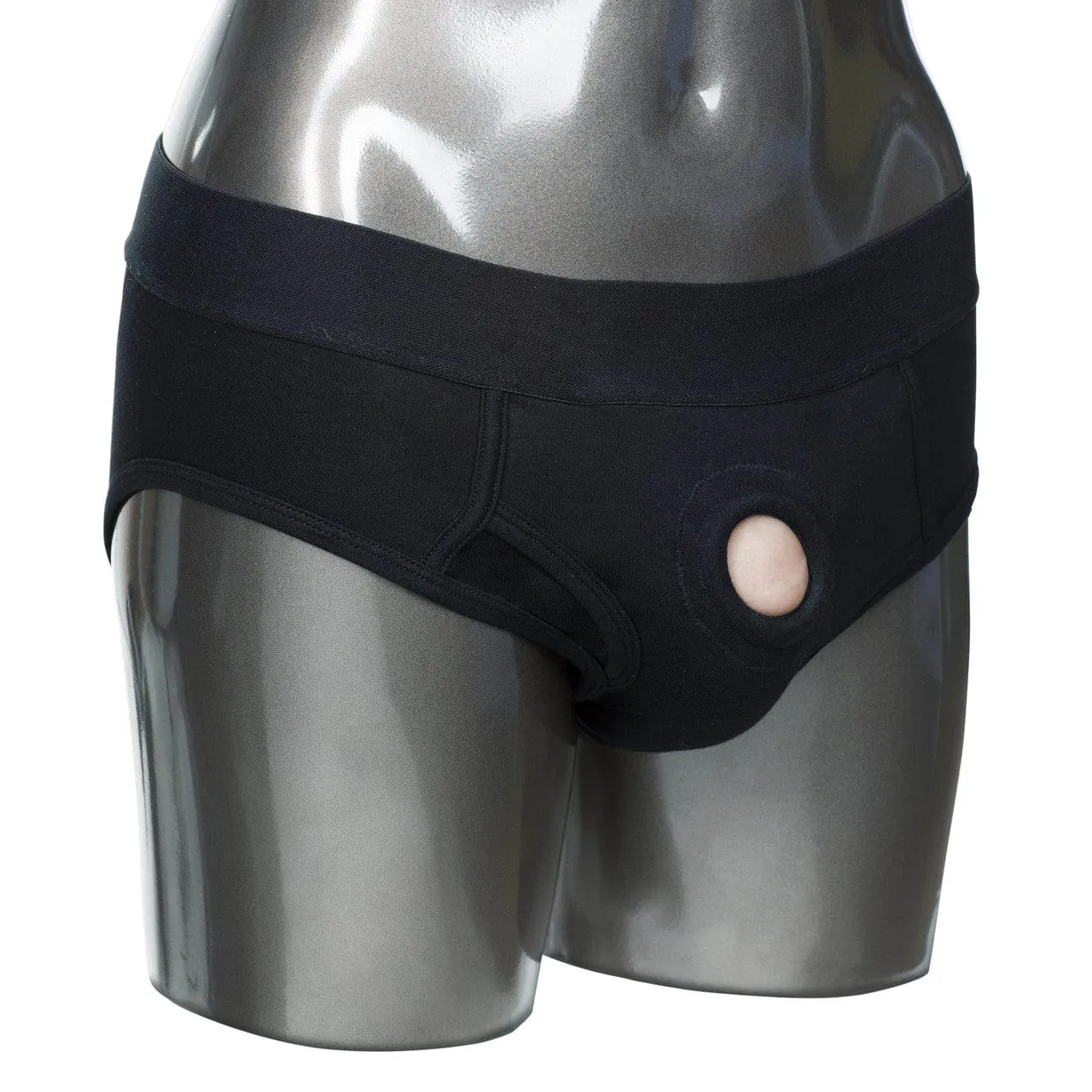 California Exotics - Packer Gear Black Brief Harness Strap On