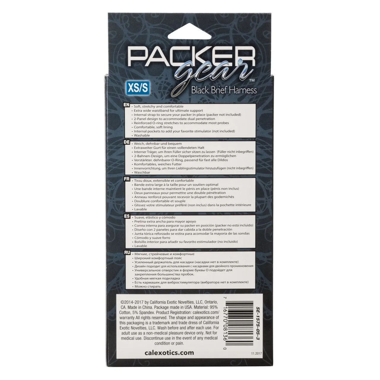 California Exotics - Packer Gear Black Brief Harness Strap On