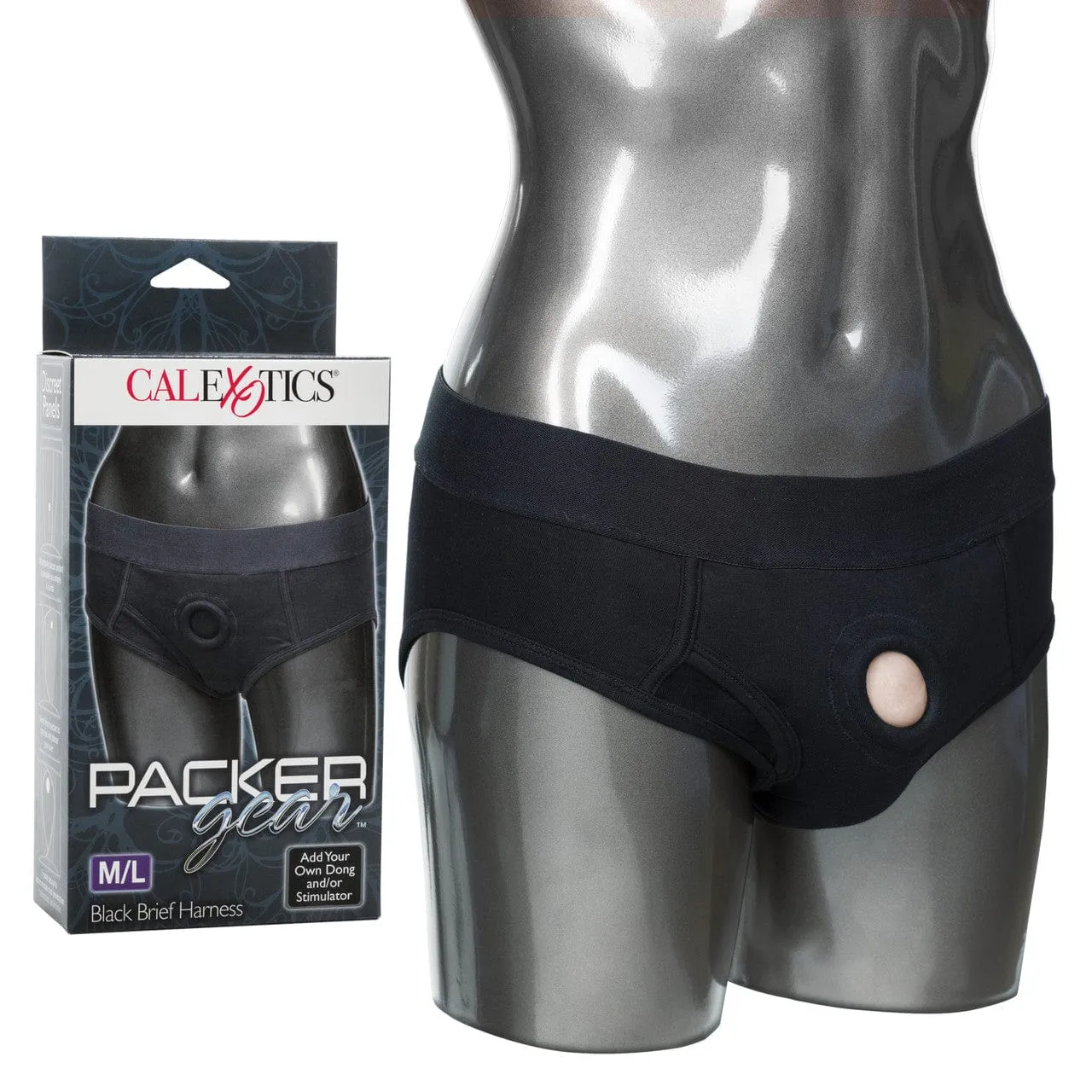 California Exotics - Packer Gear Black Brief Harness Strap On