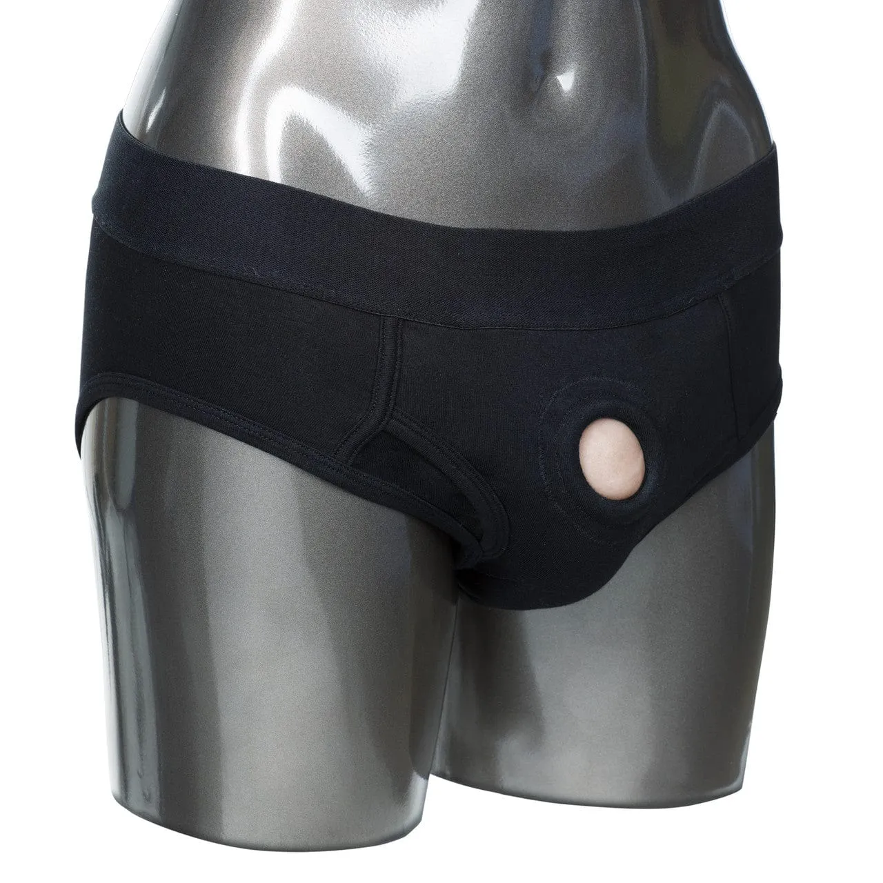 California Exotics - Packer Gear Black Brief Harness Strap On