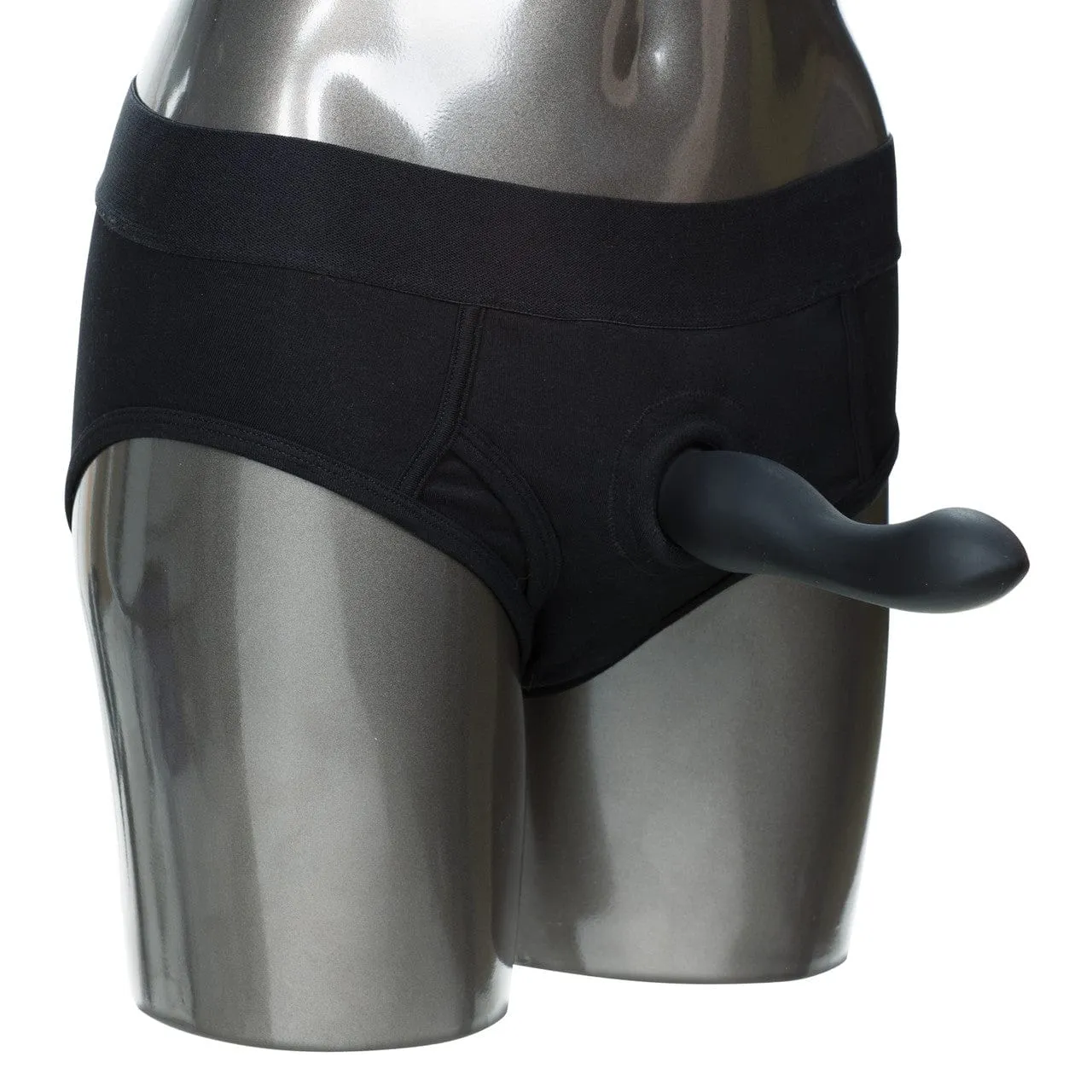 California Exotics - Packer Gear Black Brief Harness Strap On