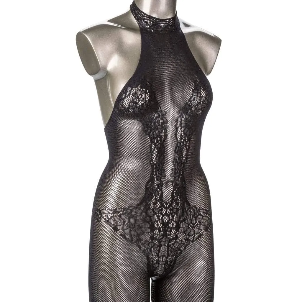 California Exotics - Scandal Halter Lace Body Suit Costume O/S (Black)