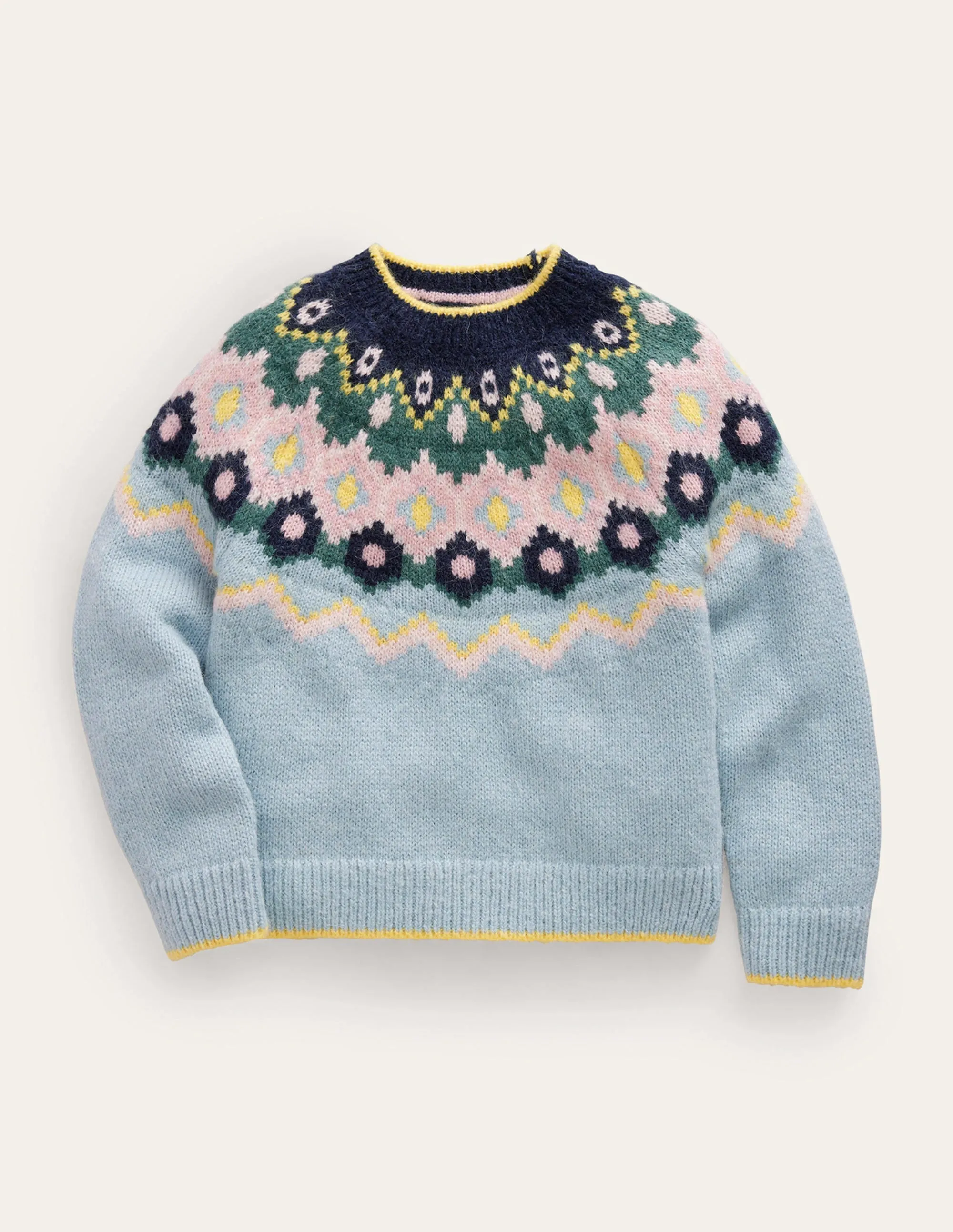 Cosy Fair Isle Sweater-Dusk Blue