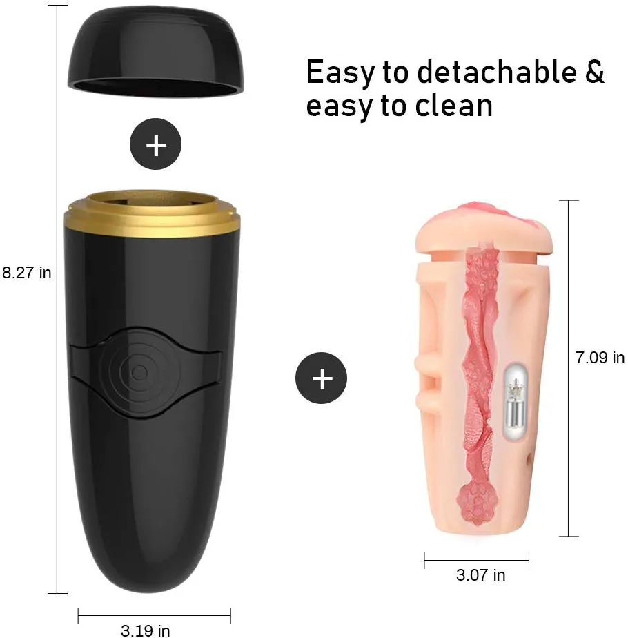 Detachable Pocket Pussy Sex Toy Vibrating Male Masturbator Cup
