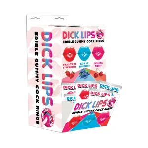Dicklips Gummy Cock Rings  3 Assorted Flavors 21 Pc/Display