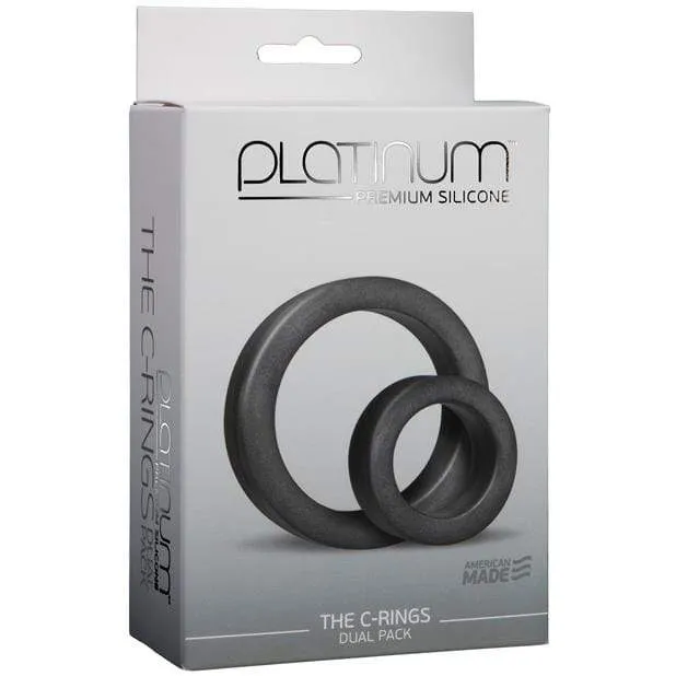 Doc Johnson - Platinum Silicone C Rings Dual Set (Black)