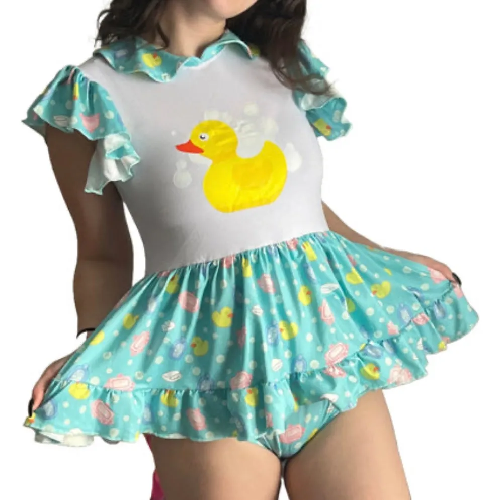 Ducky Bath Time Romper Dress
