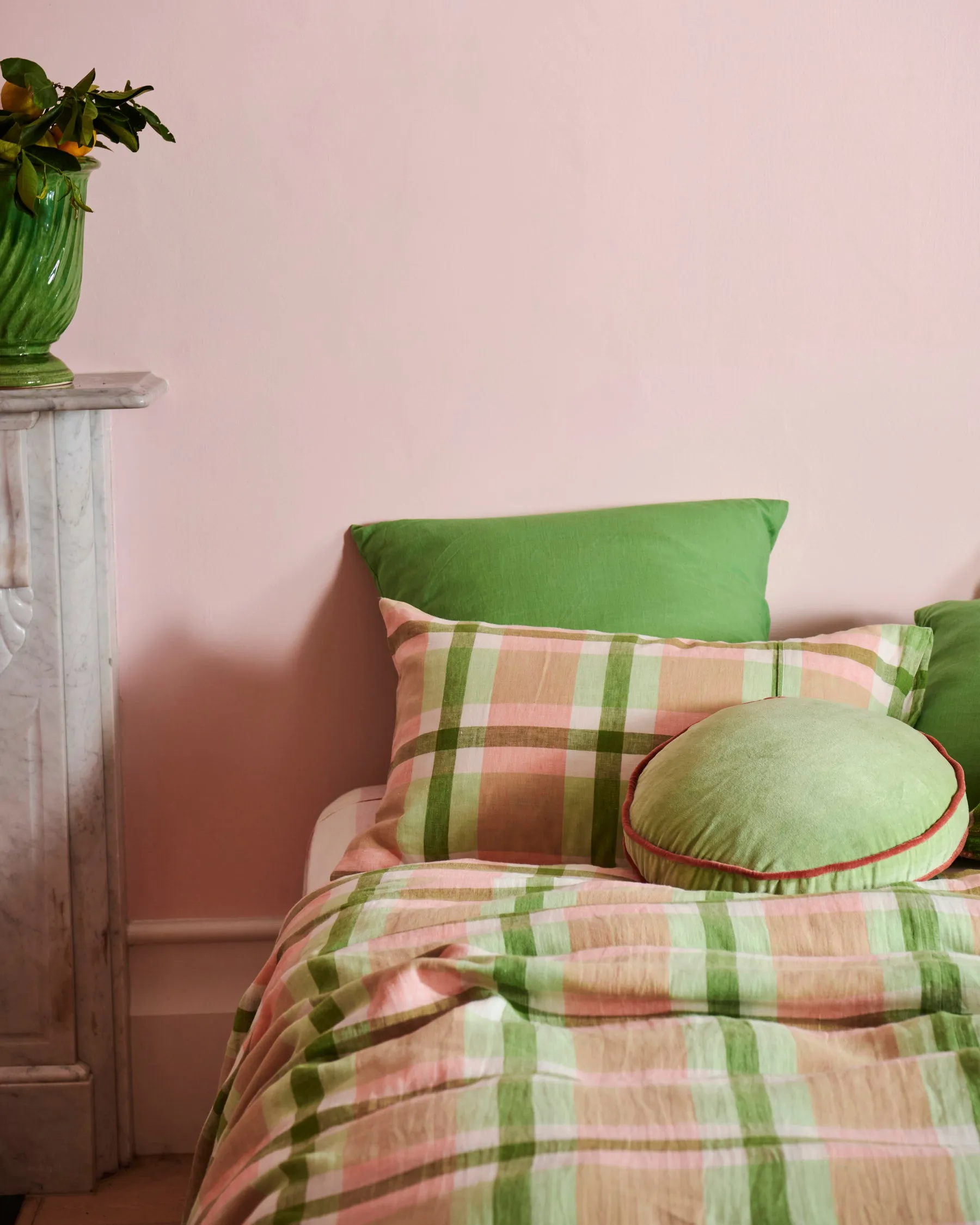 Green Tea Linen European Pillowcases