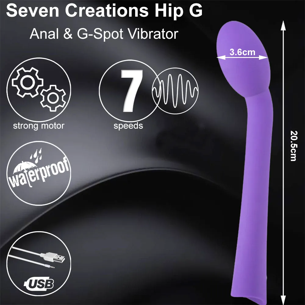 HIP G Rechargeable G-Spot Vibrator Curved Vaginal Anal Prostate Massager Purple