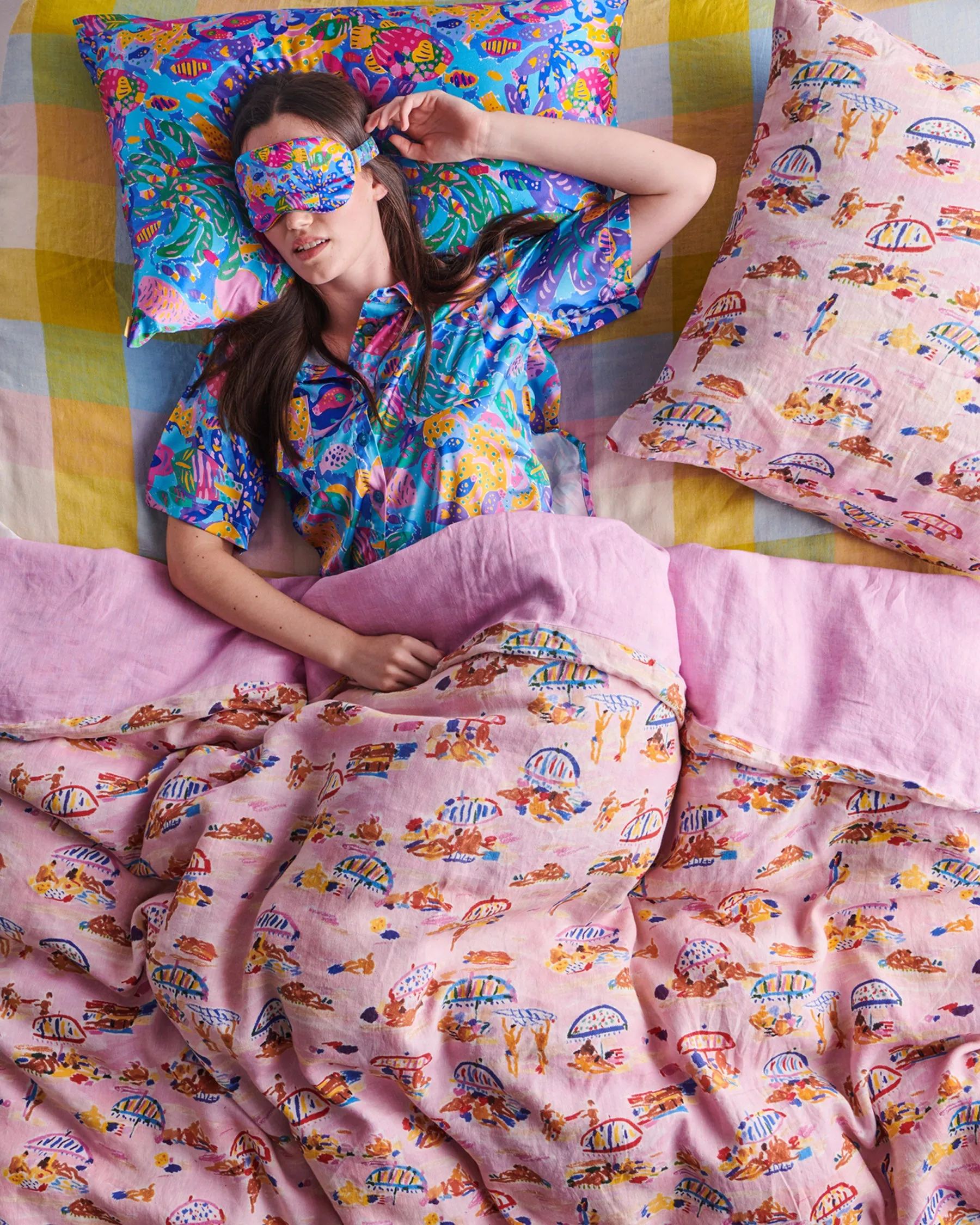 Kip&Co x Ken Done Reef Garden Silk Eye Mask