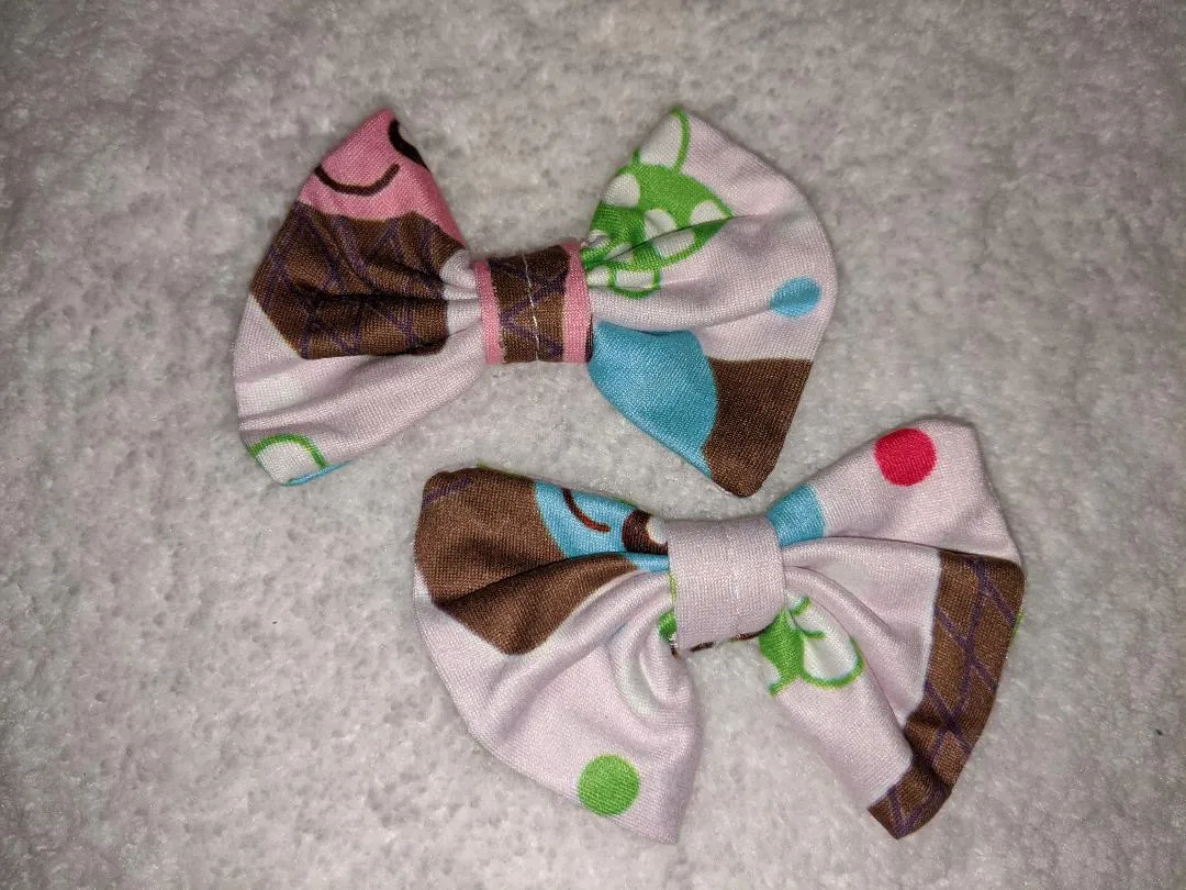 Lil' Sweets Fabric Hair Bow 2pc Set