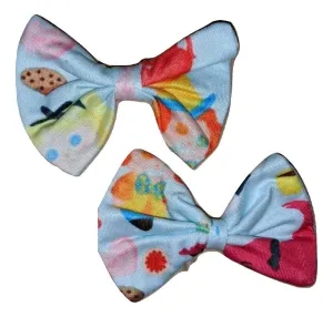 Lil Tea Party Fabric Hair Bow 2pc Set