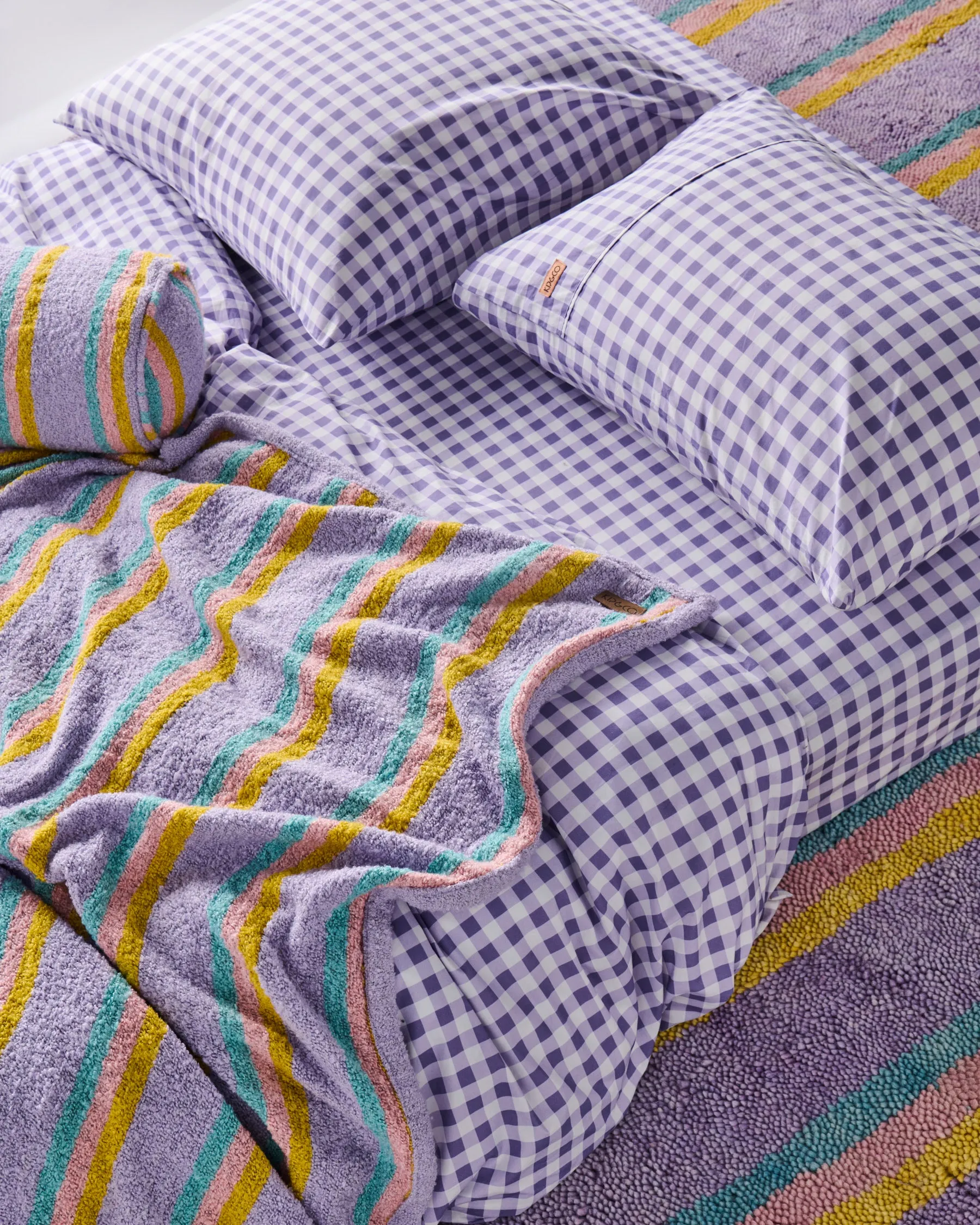 Lilac Gingham Organic Cotton European Pillowcases
