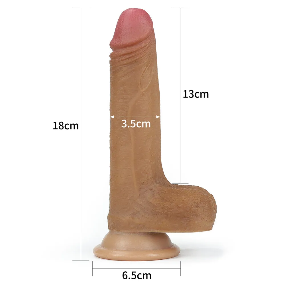Lovetoy Nature Cock 7 Silicone Dildo Realistic Dong Balls Suction Cup Brown