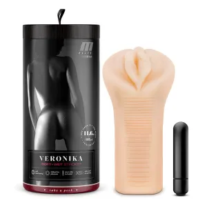 M Elite Soft   Wet Veronika Vagina Stroker with Bullet Vibrator Beige