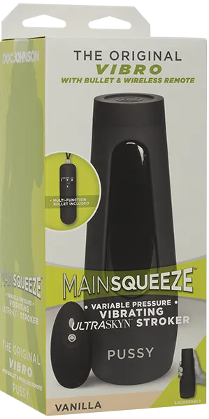 Main Squeeze VIBRO 3D UTRASKYN Vibrating Pocket Pussy Male Masturbator Sex Toy