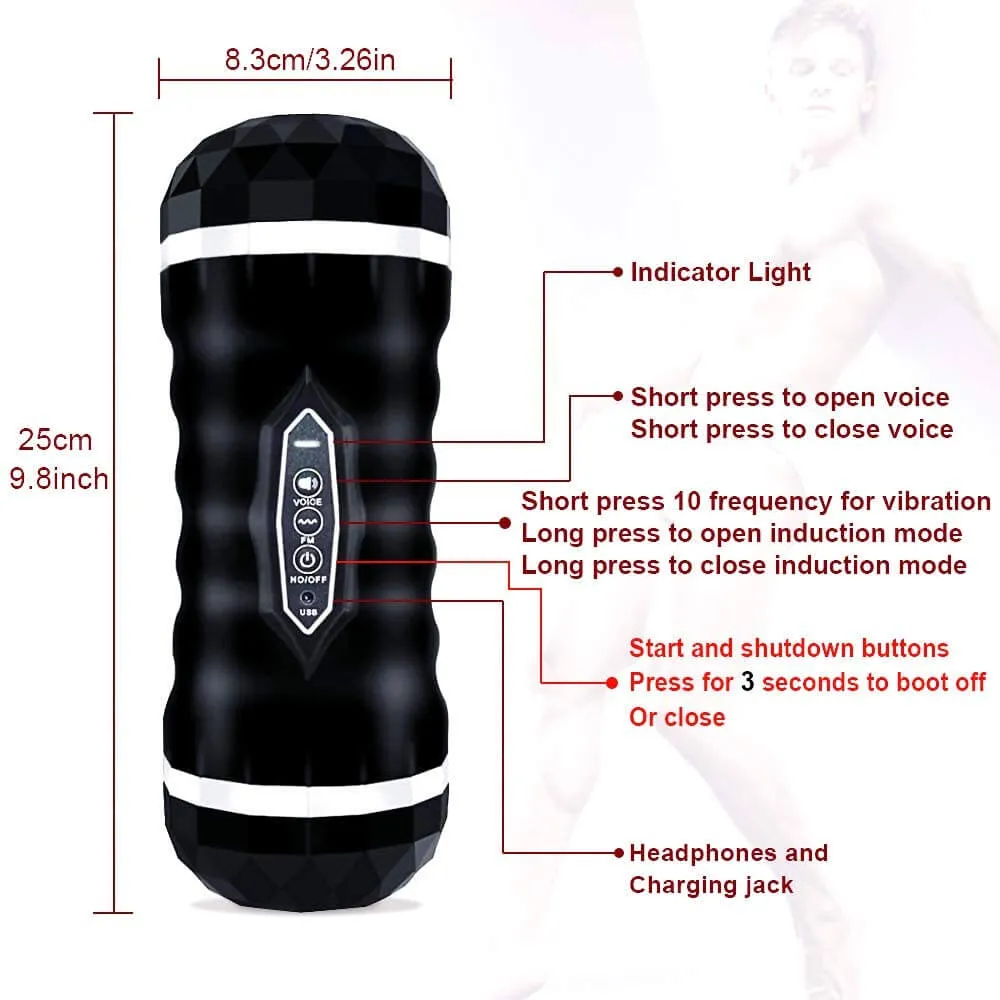 Male Masturbator Electronic Voice Oral Pocket Pussy