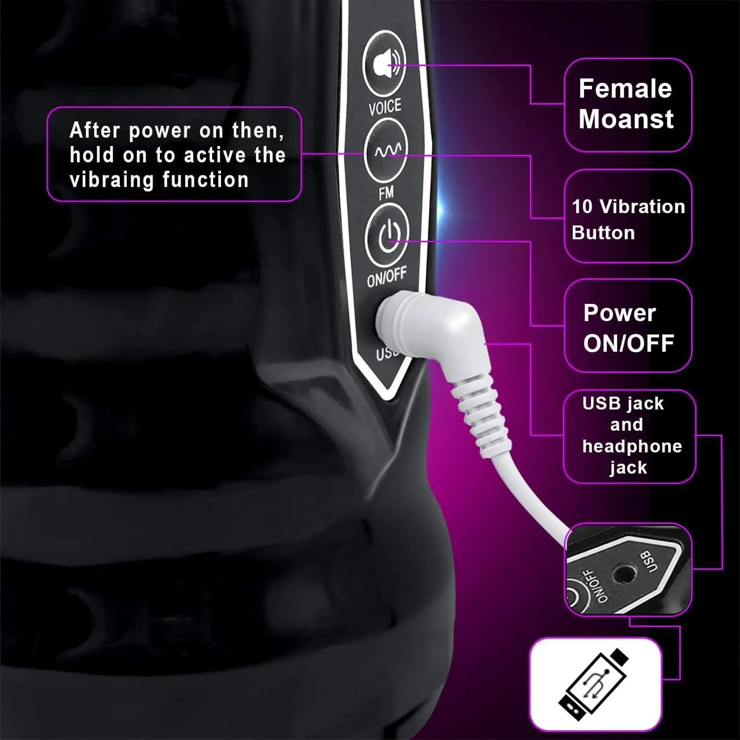 Male Masturbator Electronic Voice Oral Pocket Pussy