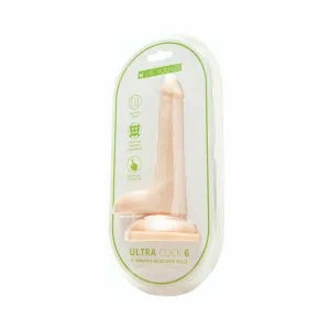 Me You Us Ultra Cock 6 in. Realistic Dual Density Dildo with Balls Vanilla
