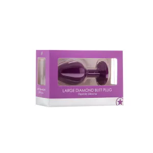 Ouch! Large Diamond Butt Plug - Purple