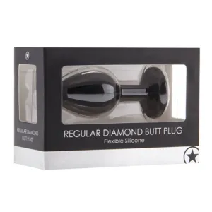 Ouch! Regular Diamond Butt Plug - Black