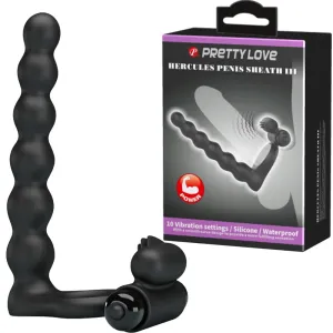 Pretty Love Hercules Penis Sheath Cock Ring Vibrating Couples Double Penetrator