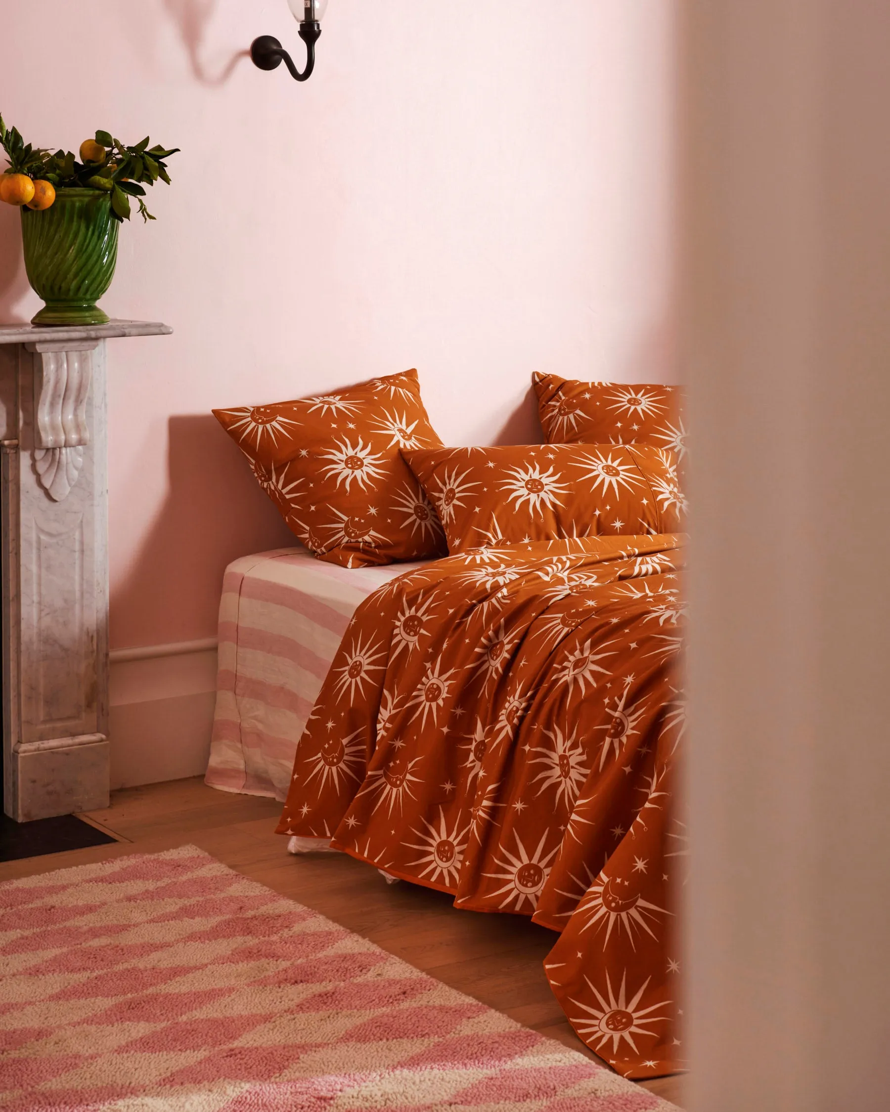 Ray Of Light Ochre Organic Cotton European Pillowcases