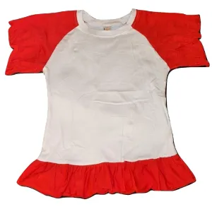 Red & White Puffy Short Sleeve T-Shirt XS ONLY