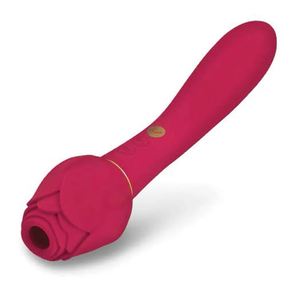 Rosegasm Twosome Dual Ended Rose Bud Clitoral Suction & G-Spot Vibrator Sex Toy