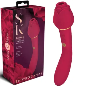 Rosegasm Twosome Dual Ended Rose Bud Clitoral Suction & G-Spot Vibrator Sex Toy