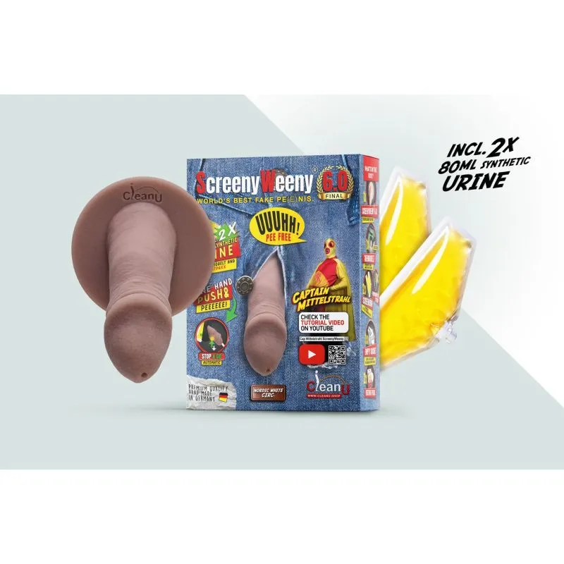 Screeny Weeny 6.0 Cut Nordic White Fake Penis Urine Test