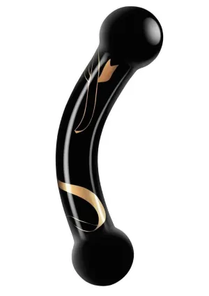 SECRET KISSES 5.5IN DOUBLE ENDED DILDO BLACK & GOLD