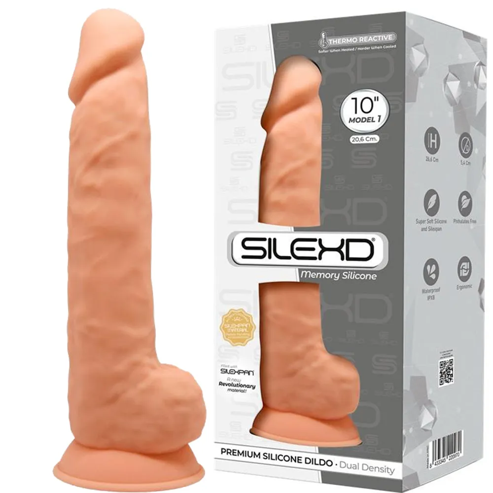 SILEXD MODEL 1 FLESH 10 Realistic Silicone Dildo Balls Suction Cup
