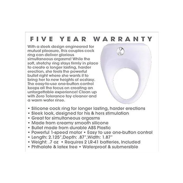 Zero Tolerance - White Lighting Vibrating Cock Ring (White)